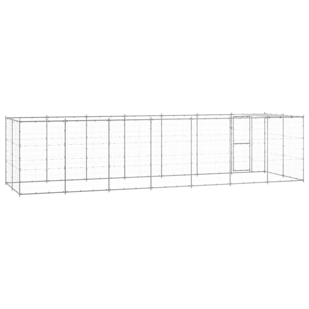 Chenil extérieur cage enclos parc animaux chien extérieur acier galvanisé avec toit 16,94 m² 02_0000436 - Helloshop26