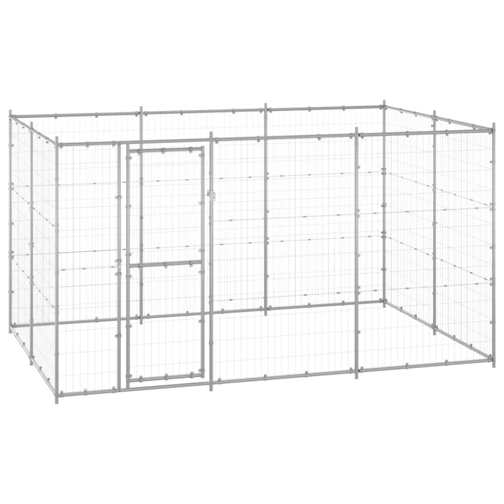 Chenil extérieur cage enclos parc animaux chien extérieur acier galvanisé 7,26 m² 02_0000428 - Helloshop26