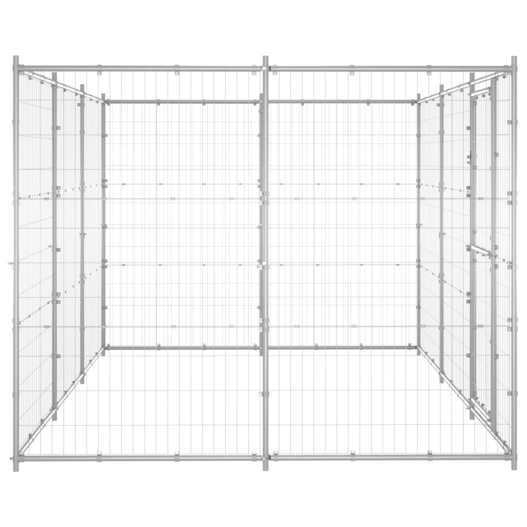 Chenil extérieur cage enclos parc animaux chien extérieur acier galvanisé 7,26 m² 02_0000428 - Helloshop26