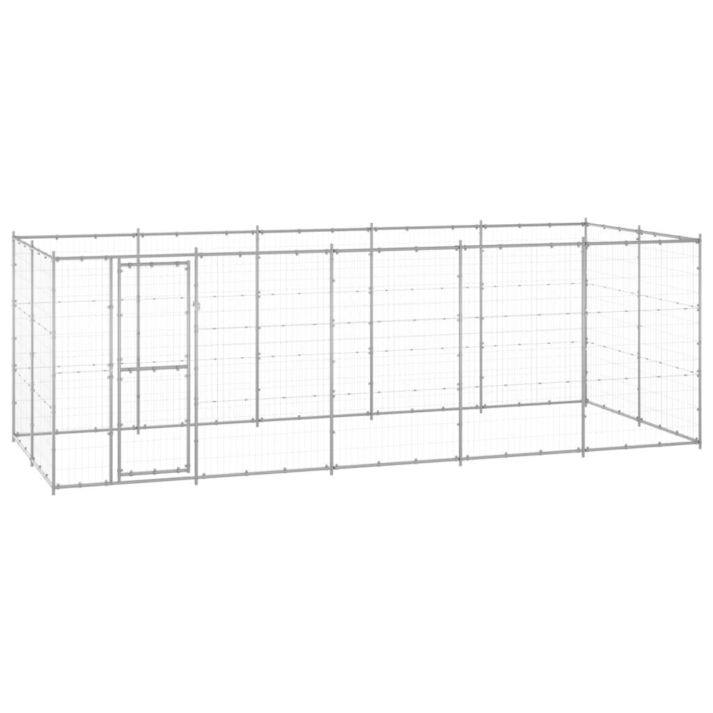 Chenil extérieur cage enclos parc animaux chien extérieur acier galvanisé 12,1 m² 02_0000406 - Helloshop26