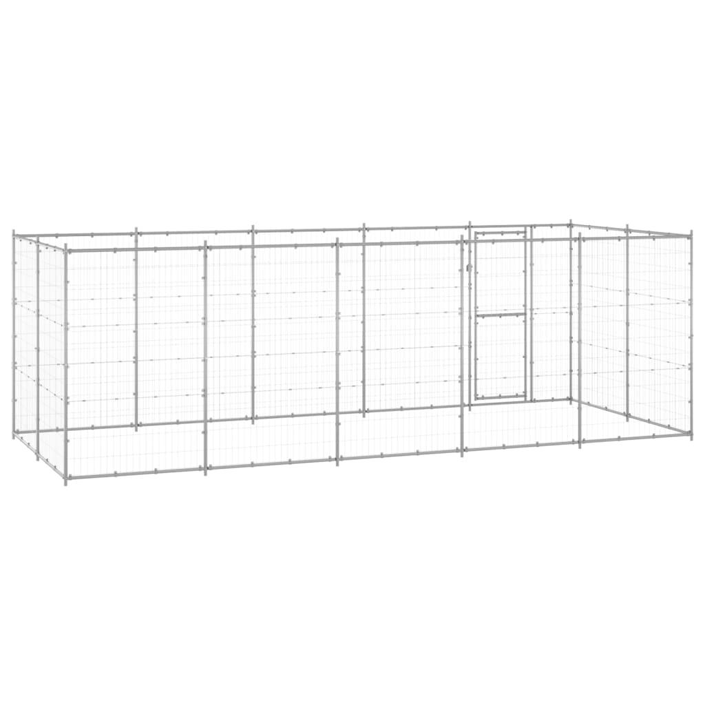 Chenil extérieur cage enclos parc animaux chien extérieur acier galvanisé 12,1 m² 02_0000406 - Helloshop26
