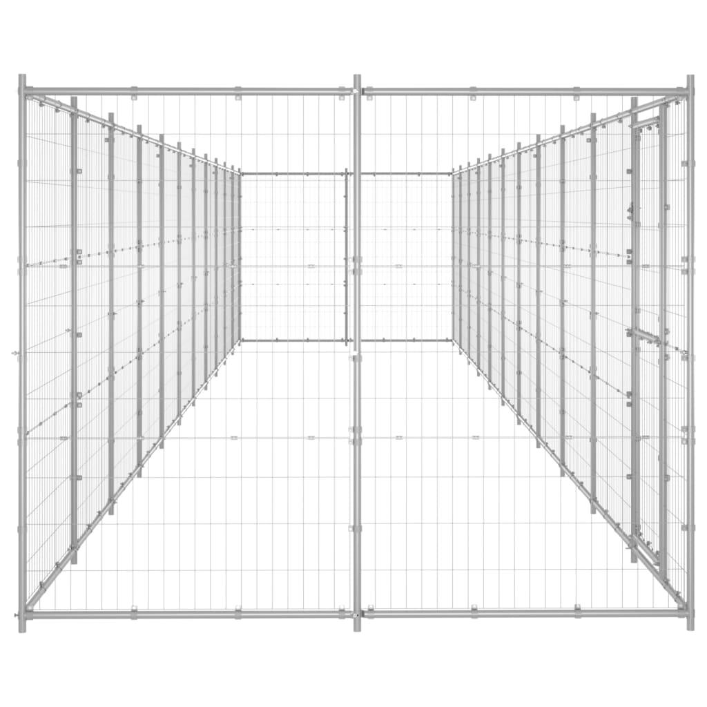 Chenil extérieur cage enclos parc animaux chien extérieur acier galvanisé 26,62 m² 02_0000418 - Helloshop26