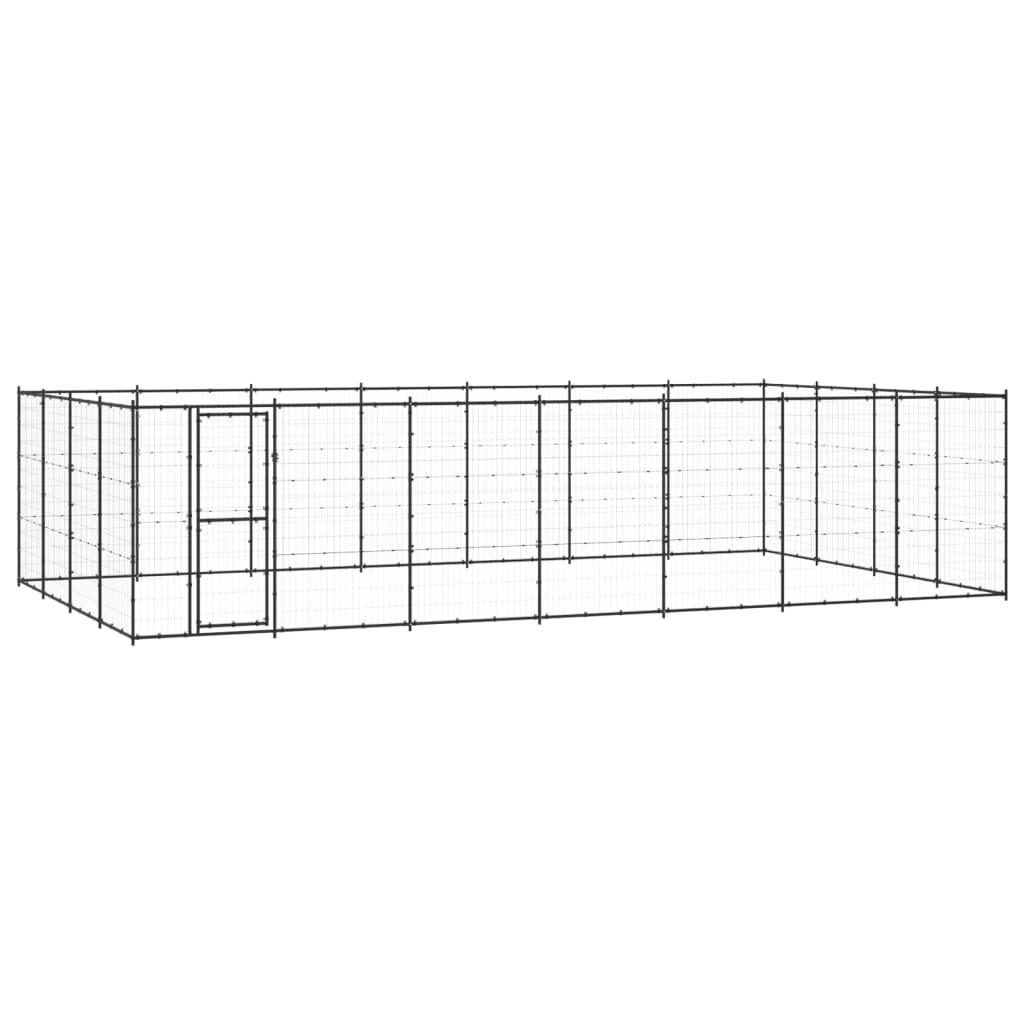 Chenil extérieur cage enclos parc animaux chien d'extérieur pour chiens acier 33,88 m² 02_0000370 - Helloshop26