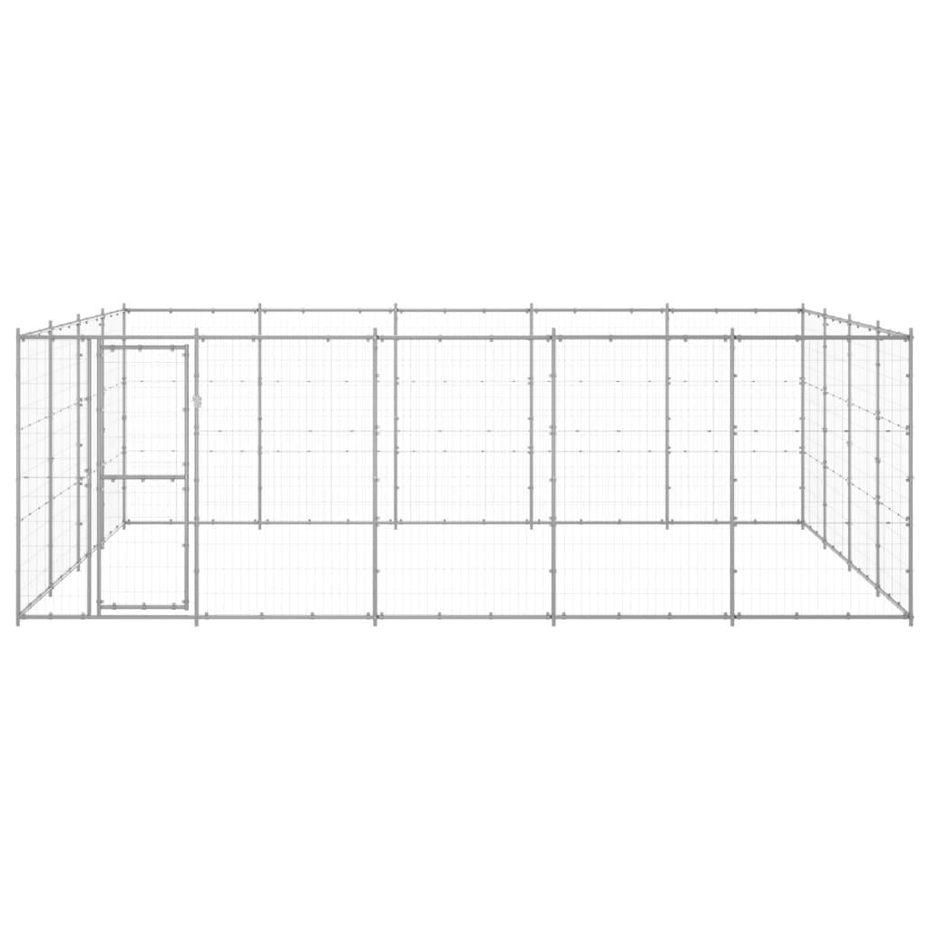 Chenil extérieur cage enclos parc animaux chien extérieur acier galvanisé 24,2 m² 02_0000416 - Helloshop26