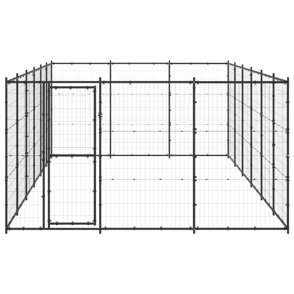 Chenil extérieur cage enclos parc animaux chien d'extérieur pour chiens acier 21,78 m² 02_0000364 - Helloshop26