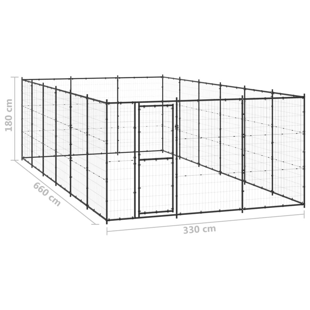 Chenil extérieur cage enclos parc animaux chien d'extérieur pour chiens acier 21,78 m² 02_0000364 - Helloshop26