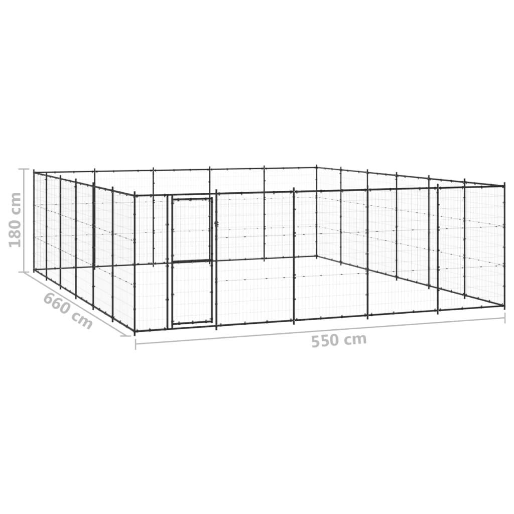 Chenil extérieur cage enclos parc animaux chien d'extérieur pour chiens acier 36,3 m² 02_0000371 - Helloshop26