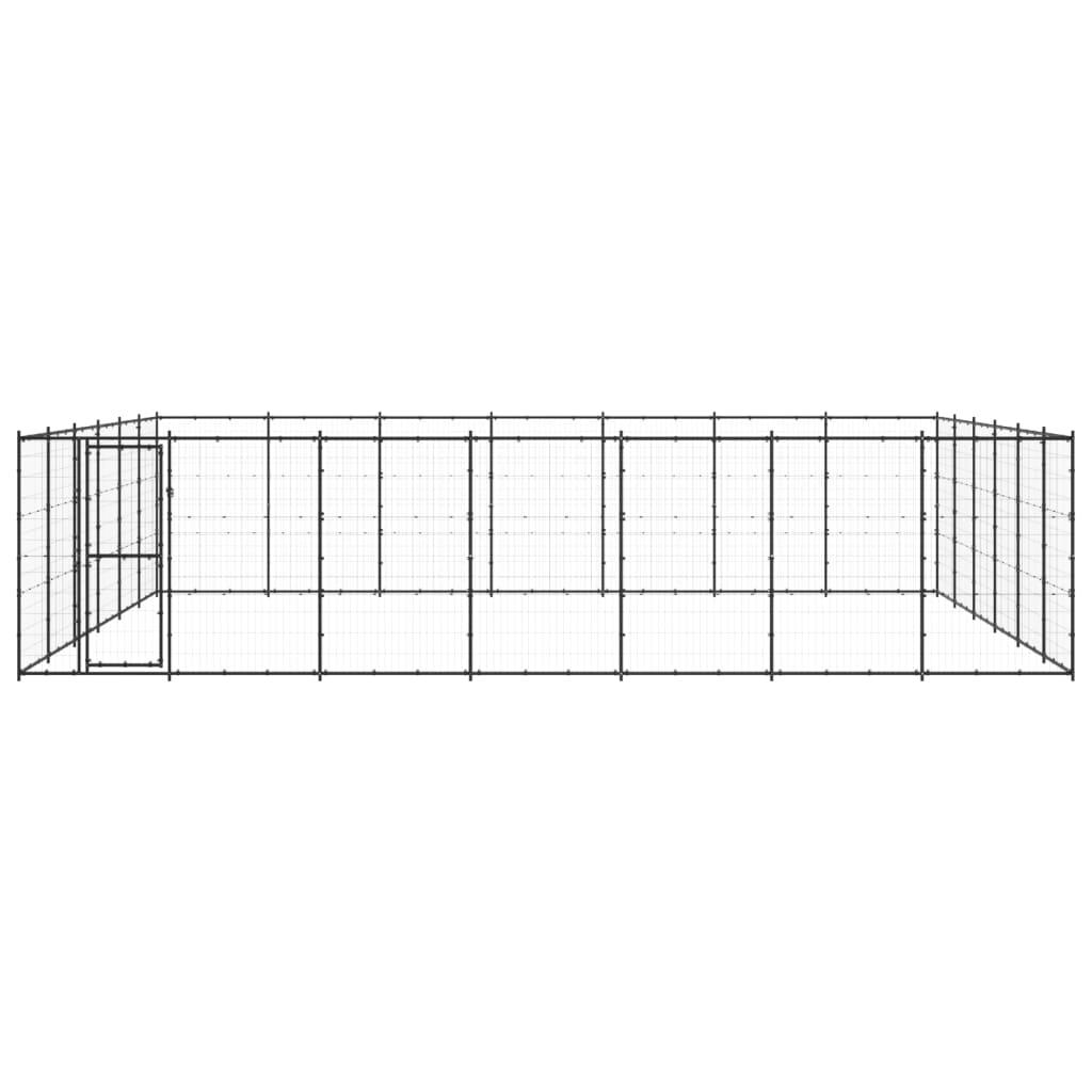 Chenil extérieur cage enclos parc animaux chien d'extérieur pour chiens acier 50,82 m² 02_0000374 - Helloshop26