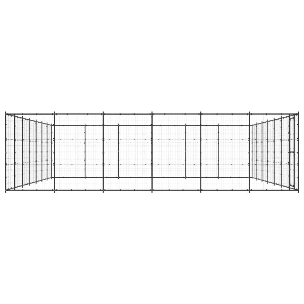 Chenil extérieur cage enclos parc animaux chien d'extérieur pour chiens acier 50,82 m² 02_0000374 - Helloshop26