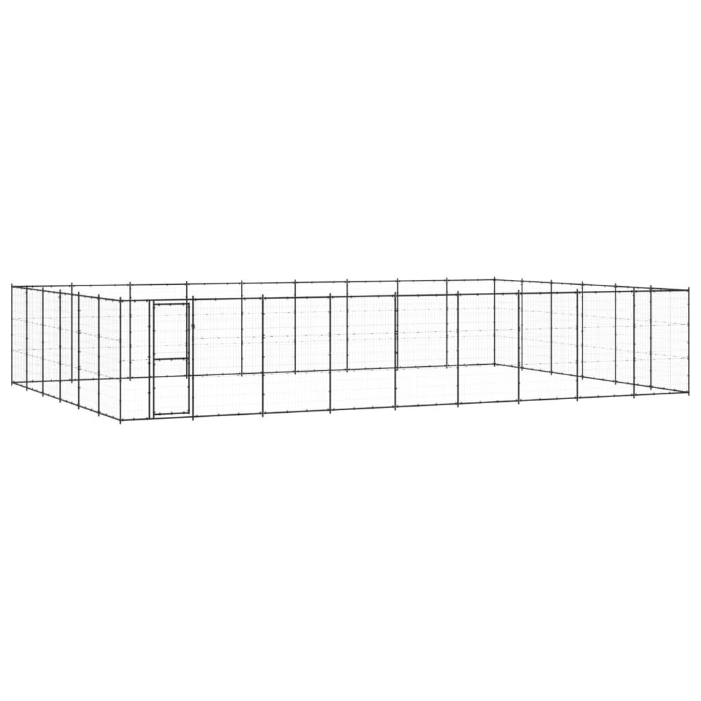 Chenil extérieur cage enclos parc animaux chien d'extérieur pour chiens acier 65,34 m² 02_0000376 - Helloshop26