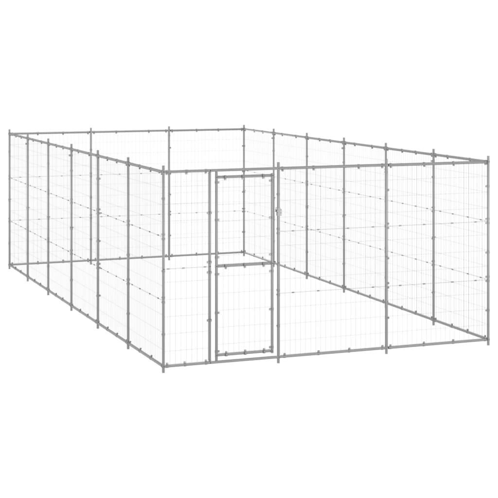 Chenil extérieur cage enclos parc animaux chien extérieur acier galvanisé 21,78 m² 02_0000414 - Helloshop26