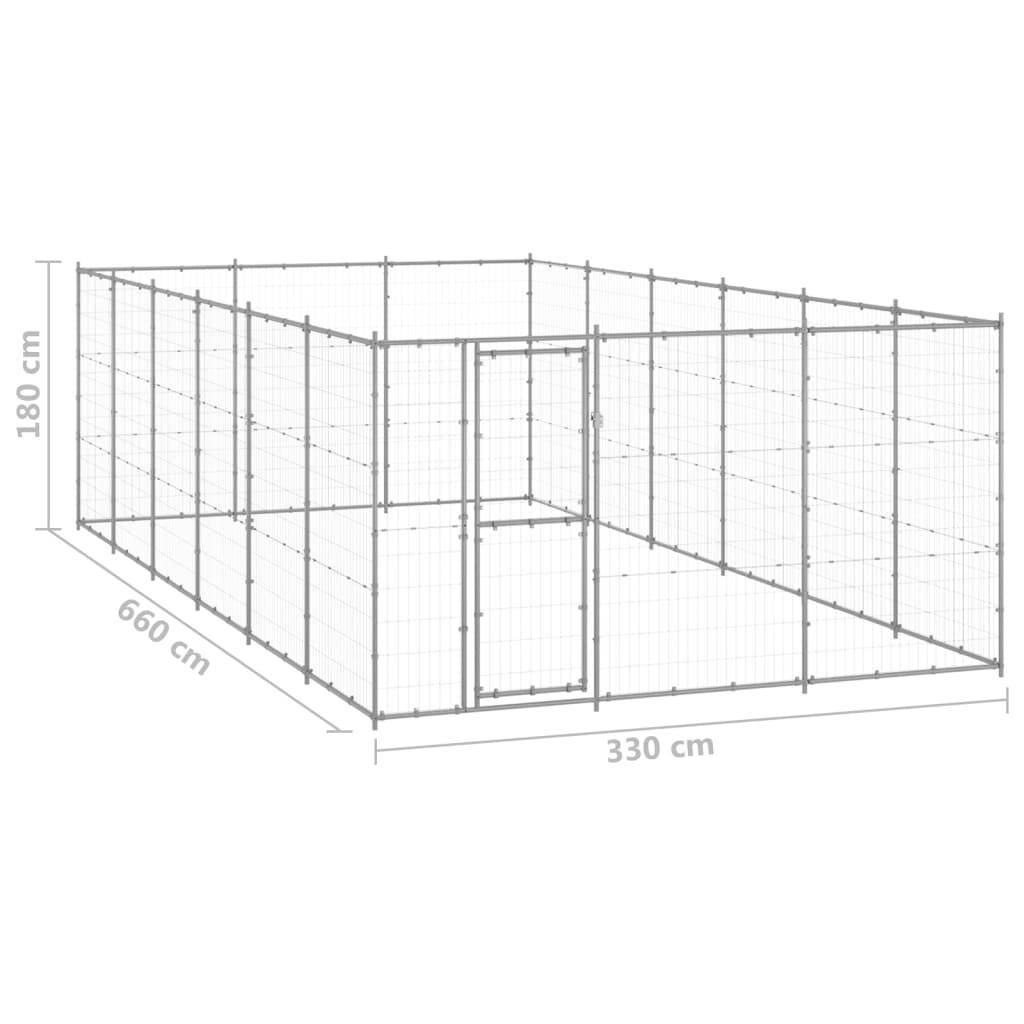 Chenil extérieur cage enclos parc animaux chien extérieur acier galvanisé 21,78 m² 02_0000414 - Helloshop26