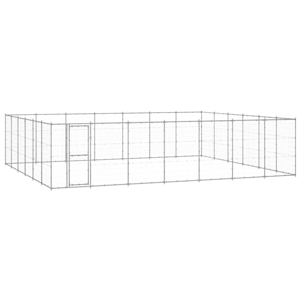 Chenil extérieur cage enclos parc animaux chien extérieur acier galvanisé 50,82 m² 02_0000424 - Helloshop26