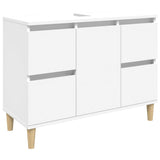 Meuble d'évier armoire de lavabo 80 x 33 x 60 cm bois d'ingénierie blanc 02_0006807
