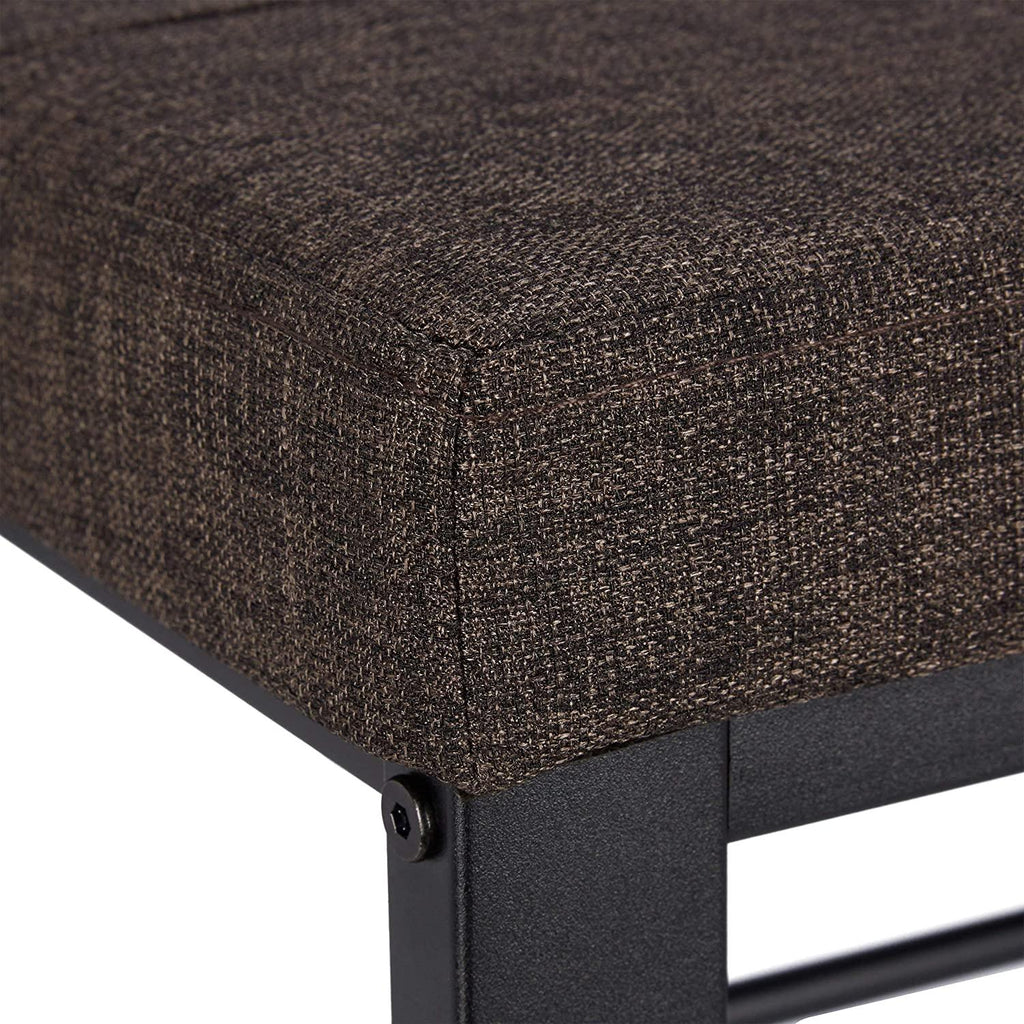 Banc banquette range chaussures coussin rembourré tissu étagère à chaussures 2 niveaux métal marron 1 3_0000366 - Helloshop26