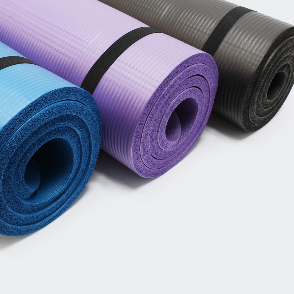 Tapis de yoga sol fitness aérobic pilates gymnastique épais antidérapant  noir 180 x 80 x 1,5 cm 0716008
