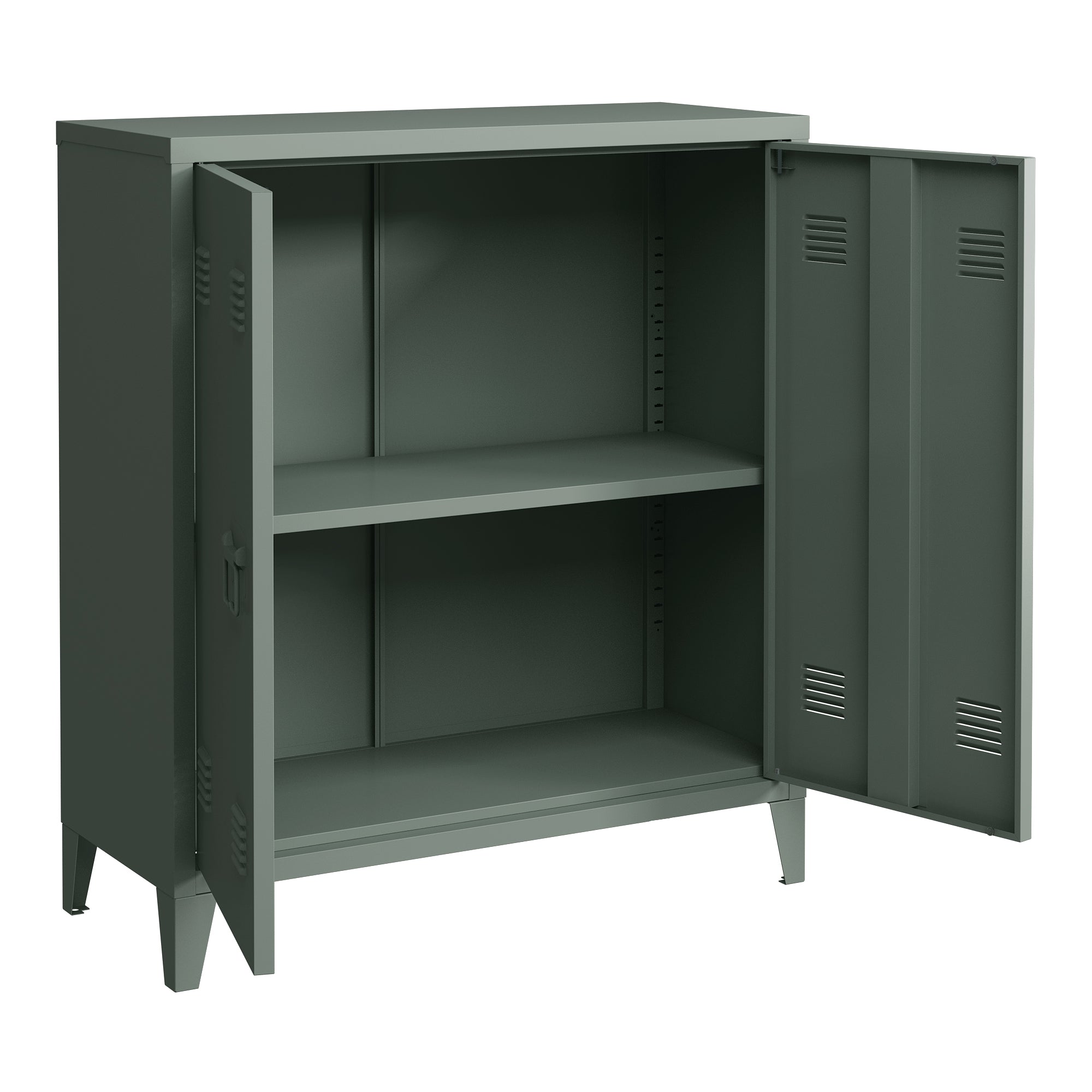 Casier Métallique De Rangement 180x38x45 Cm - 1 Porte Verrouillable Avec Étagère - Pour Bureau, Atelier, École - Gris