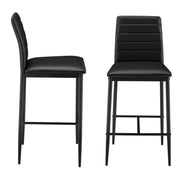 Lot de 2 tabourets de bar chaises avec pieds en acier assise synthétique et hauteur d'assise 66 cm noir 03_0005787