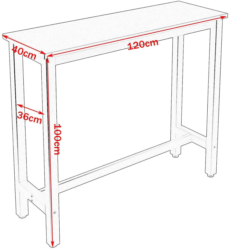 1x table de bar + 2 x ensemble de tabourets de bar structure en métal MDF noir 19_0000035 - Helloshop26