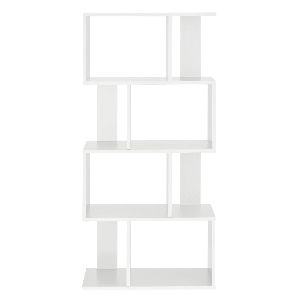 Bibliothèque pour salon meuble de rangement  étagères MDF mélaminé 130 cm blanc 03_0001073 - Helloshop26