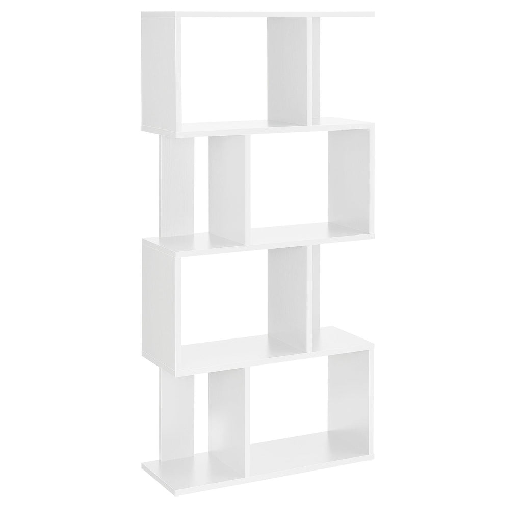 Bibliothèque pour salon meuble de rangement  étagères MDF mélaminé 130 cm blanc 03_0001073 - Helloshop26