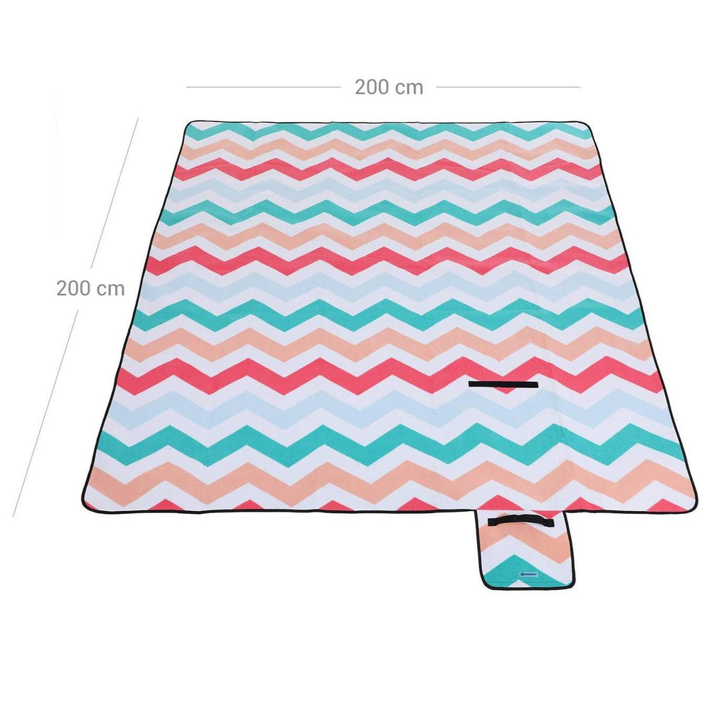 Couverture tapis 200 x200 cm de pique-nique étanche pliable pour camping plage jardin avec poignée grand format 12_0001589 - Helloshop26