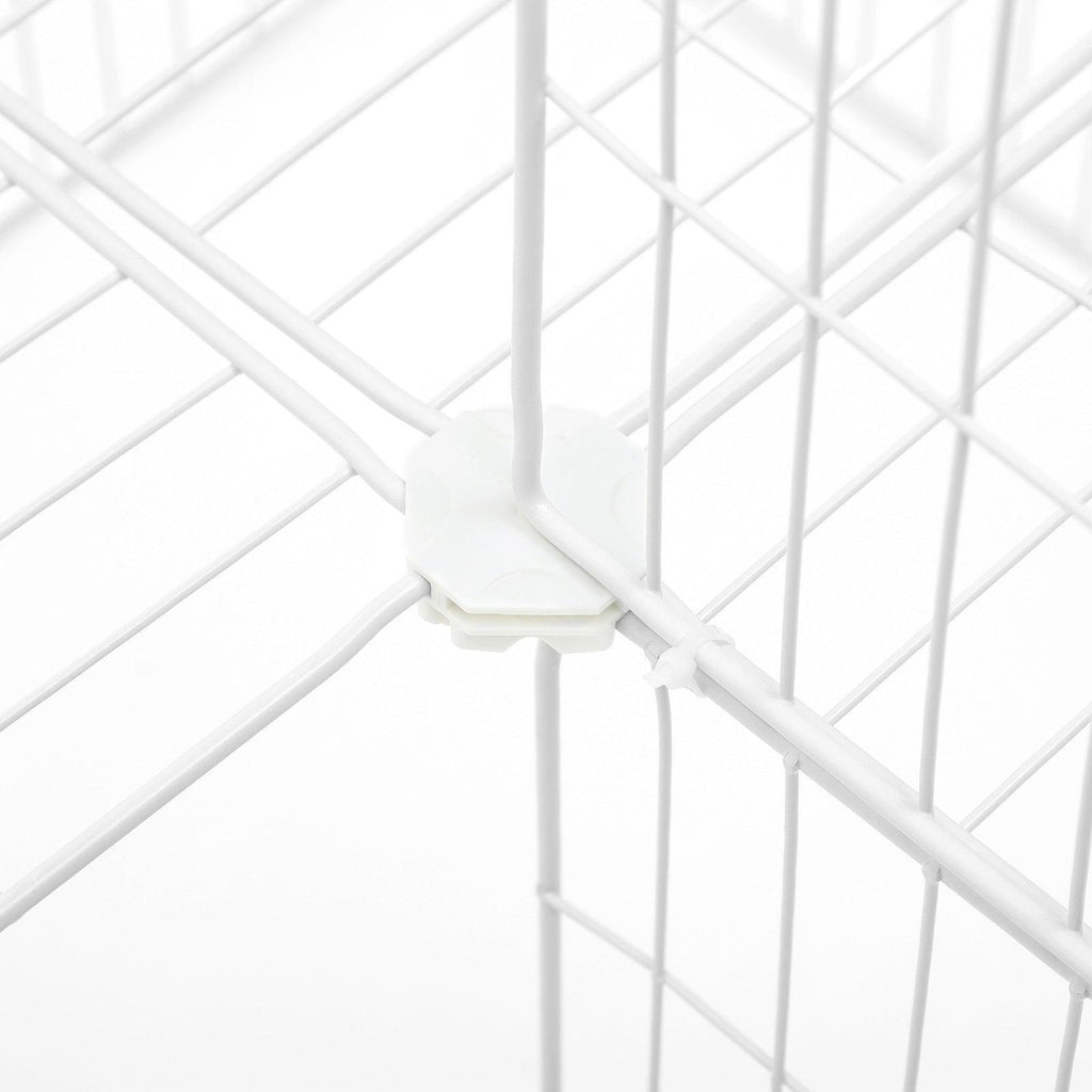 Clôture pour animaux domestiques 2 niveaux enclos modulable pour petits animaux hamsters lapins cochon d’inde panneaux grillagés usage intérieur 143 x 73 x 71 cm blanc 12_0001268 - Helloshop26