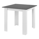 Table carrée pour 4 personnes salle à manger cuisine salon 80 cm blanc gris  03_0006233