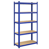 Étagère charge lourde métallique 200 x 100 x 50 cm 5 niveaux charge totale 875 kg (175 kg/niveau) étagère de rangement planches réglables pour garage cave bleu 12_0002716