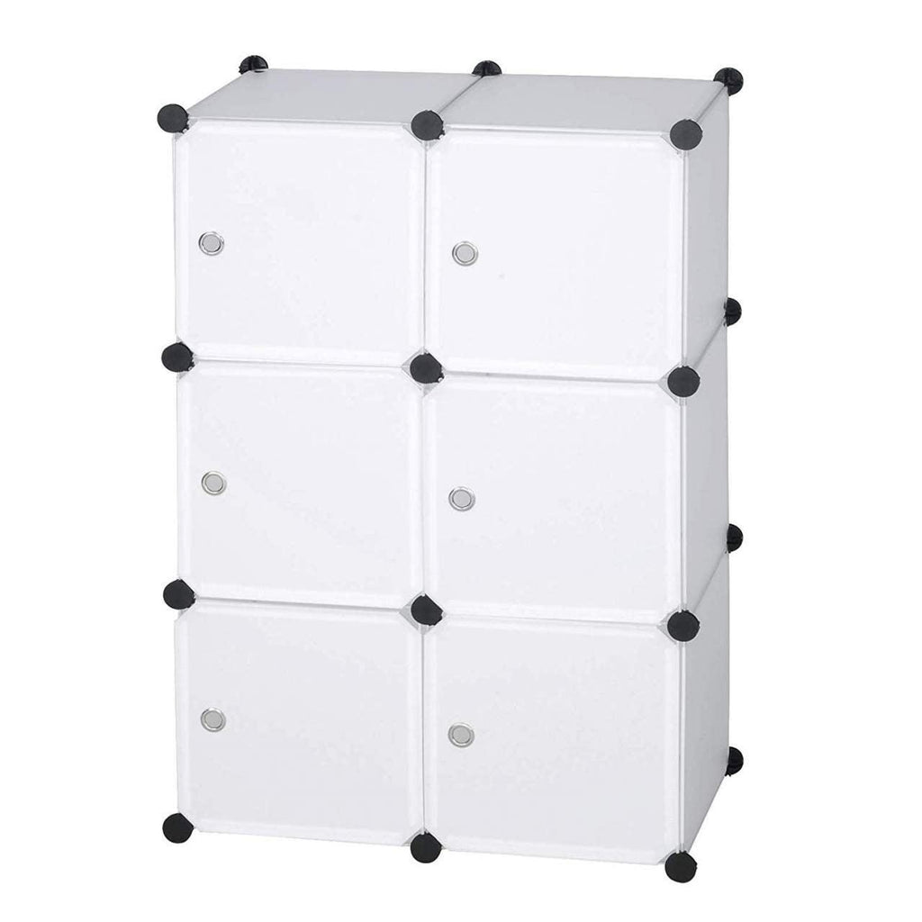 Armoire DIY avec porte en plastique 6 portes blanc 19_0000378 - Helloshop26