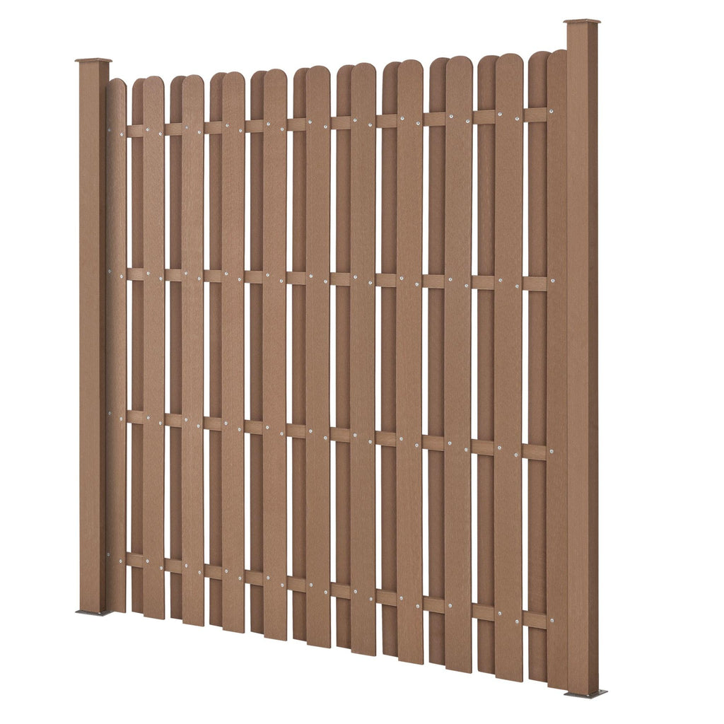 Clôture de jardin brise vent brise vue bois composite (wpc) brun 185 x 193 cm 03_0001473 - Helloshop26