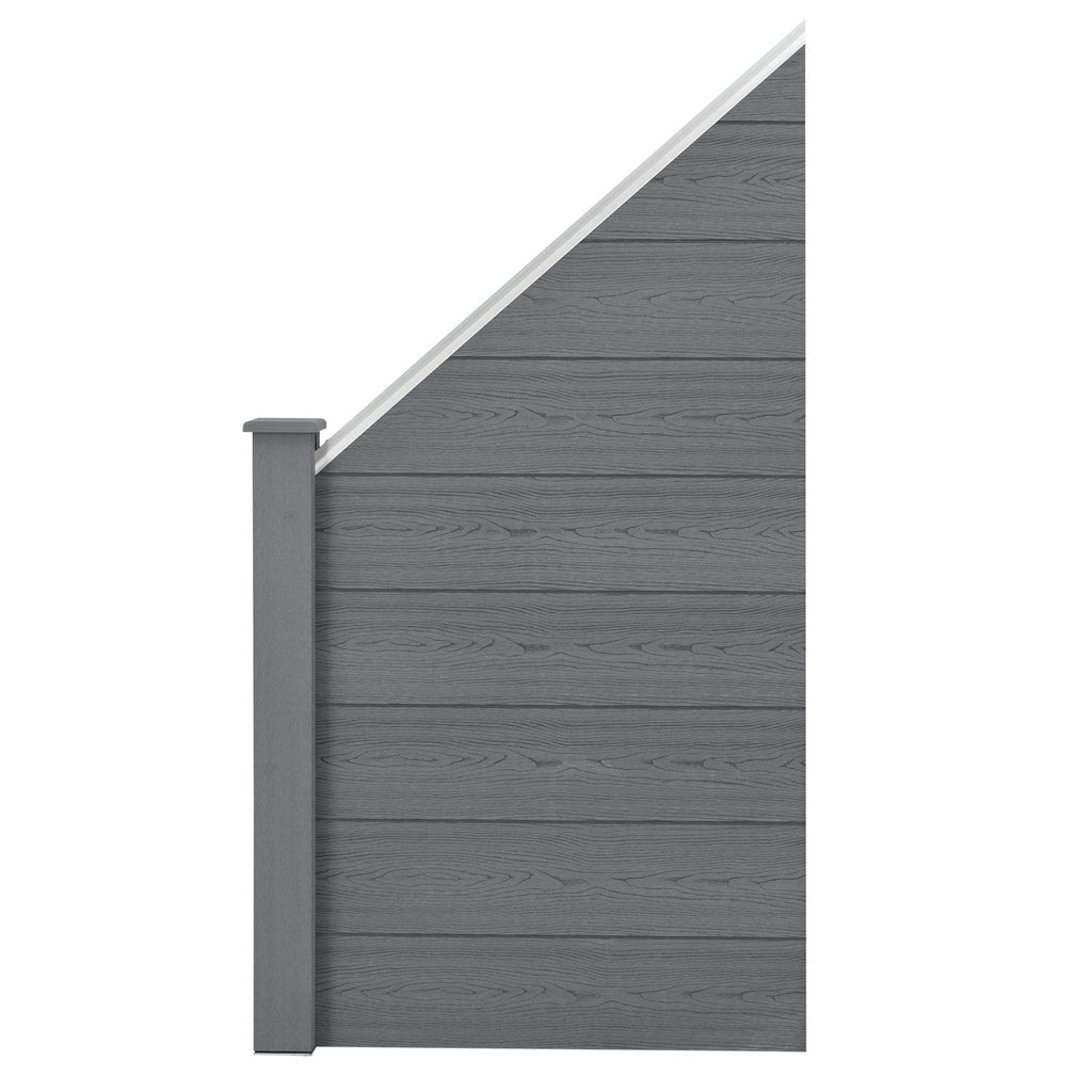 Clôture de jardin brise vue brise vent bois composite (wpc) gris 180 x 96 cm 03_0001475 - Helloshop26