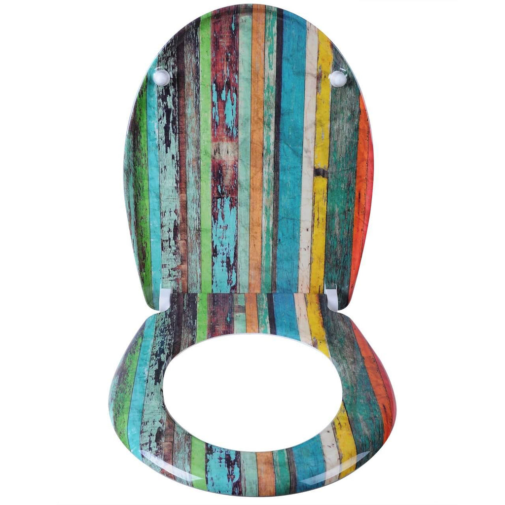 Abattant WC siège de toilette en Duroplast rétro multicolore avec fermeture amortie et fixation rapide 19_0000713 - Helloshop26