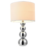 Lampe de table chevet e14 métal textile 43 cm blanc et chrome 03_0002514