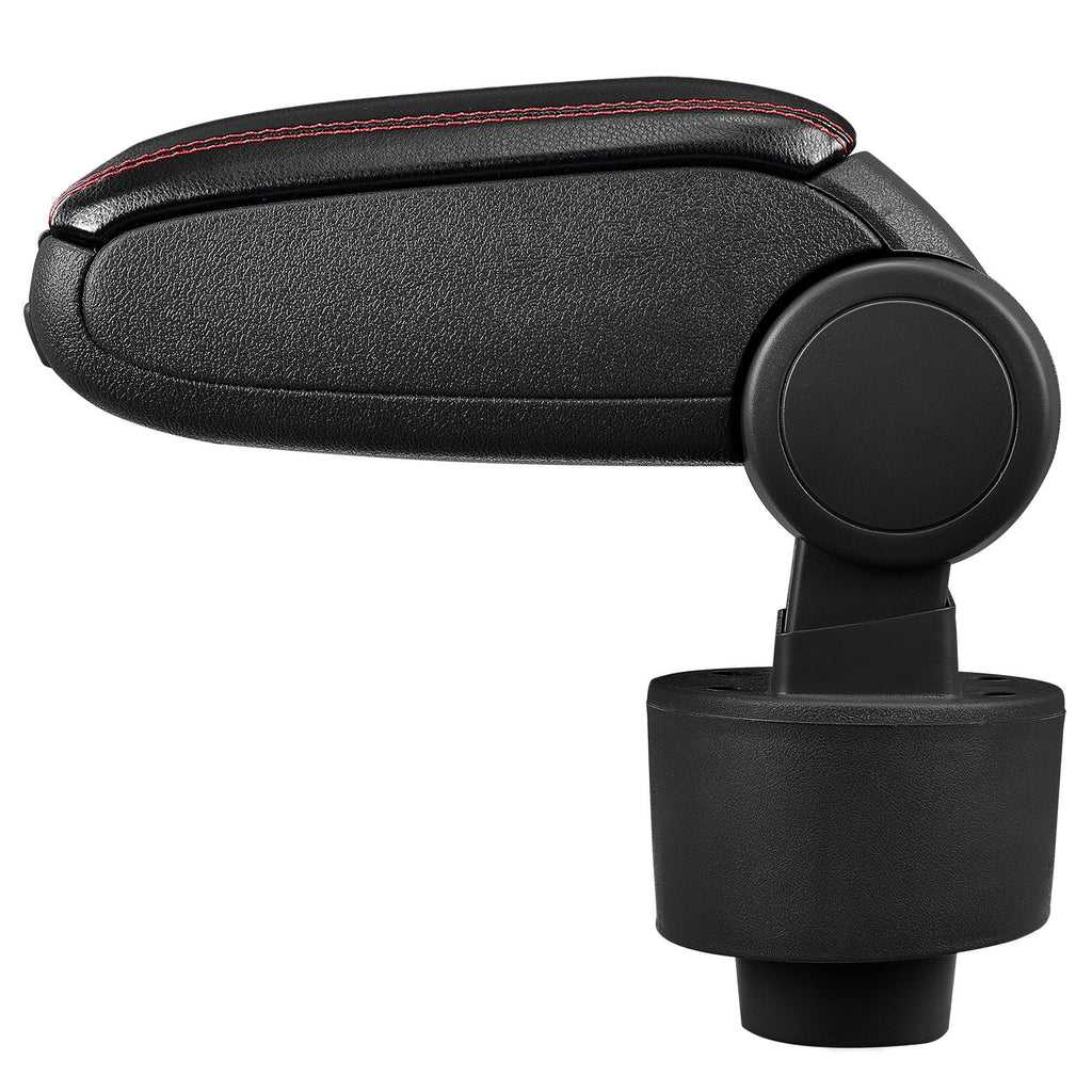 Accoudoir central pour Seat Ibiza Type 6J avec compartiment rembourré cuir-synthétique noir avec des coutures rouges 03_0000654 - Helloshop26