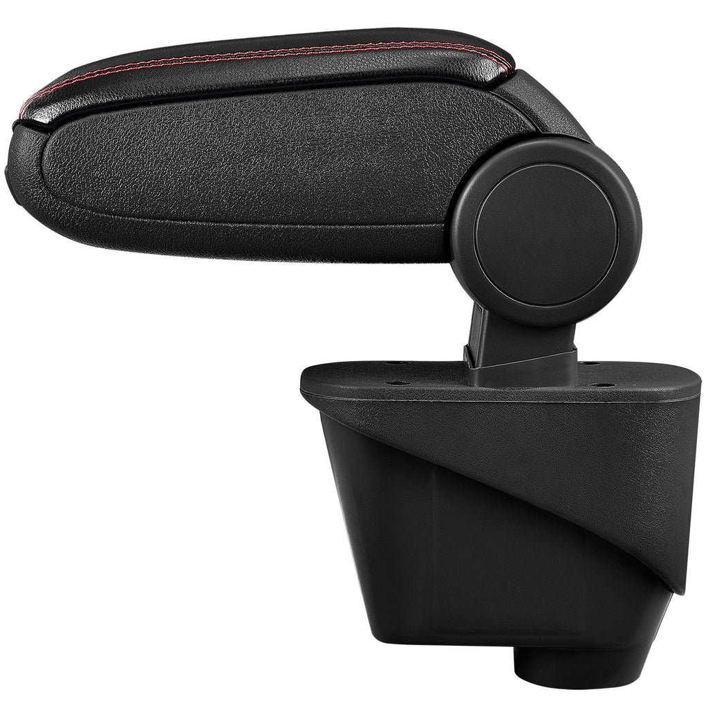 Accoudoir central pour Citroën DS3 avec compartiment rembourré cuir-synthétique noir avec des coutures rouges 03_0000410 - Helloshop26