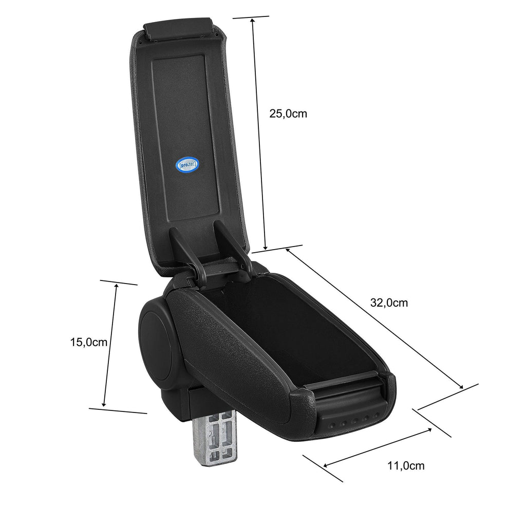 Accoudoir central pour BMW Mini (Génération 2) avec compartiment rembourré cuir-synthétique noir avec des coutures noirs 03_0000398 - Helloshop26