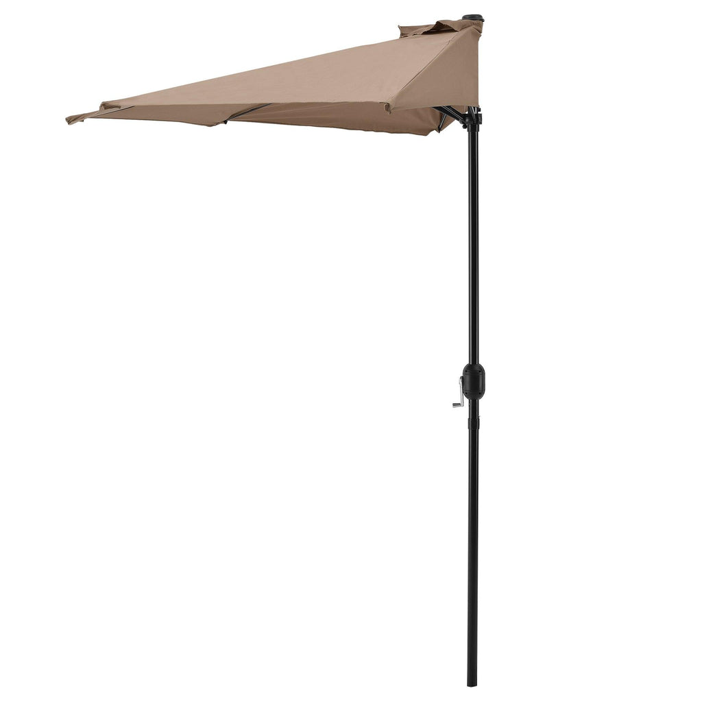 Demi-parasol sur terrasse sur balcon polyester 300cm x 150cm x 230 cm beige 03_0001609 - Helloshop26