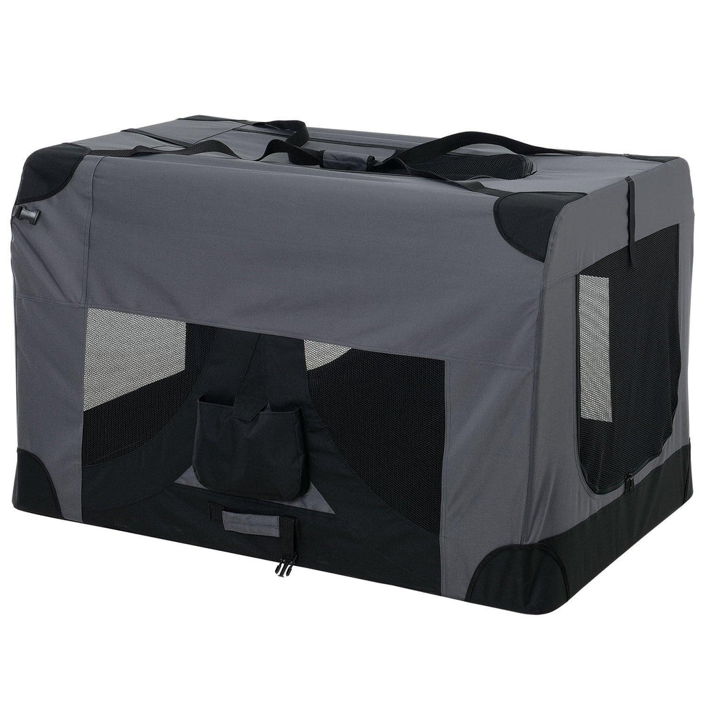 Cage de transport pour chien box de transport chenil polyester pliant taille XXL gris 03_0001229 - Helloshop26
