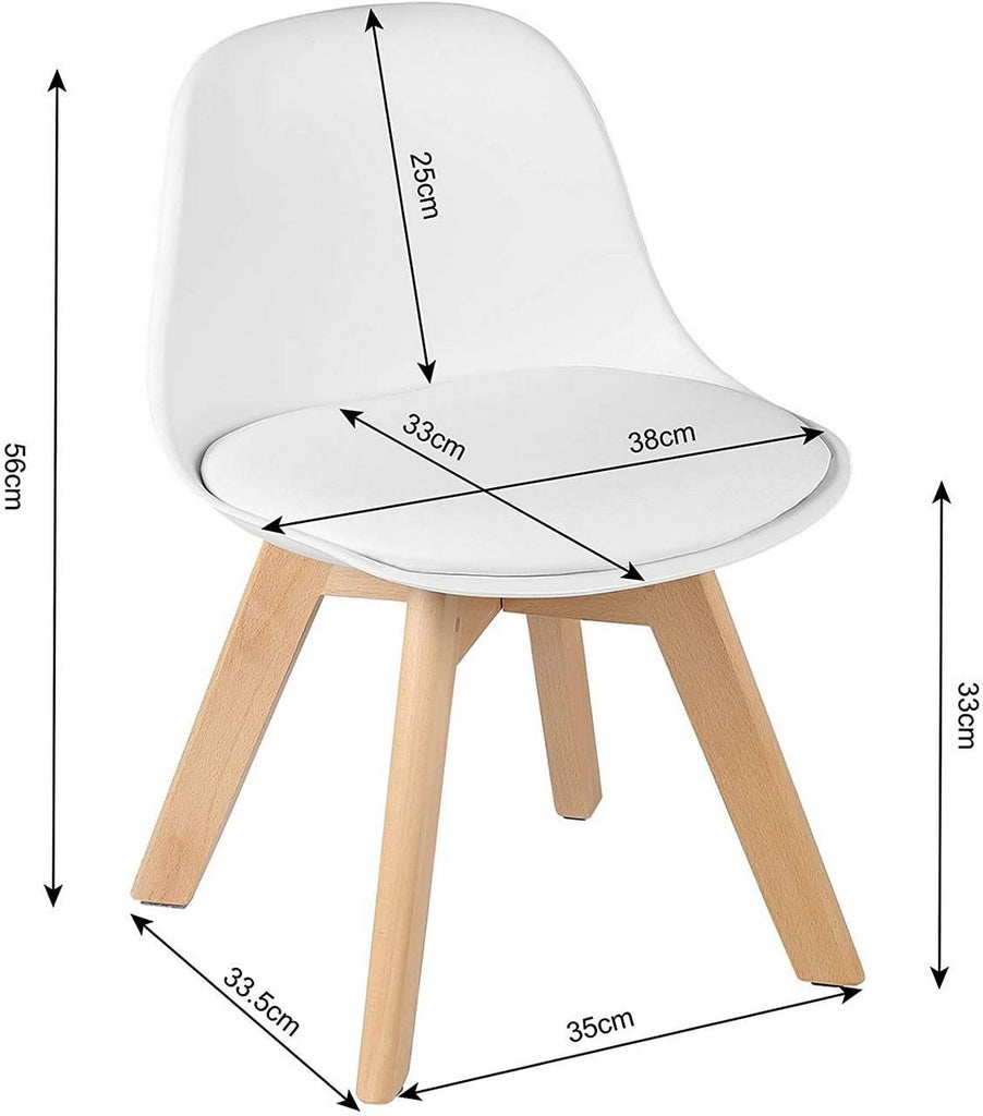 Chaise pour enfants avec pieds en bois blanc 19_0000132 - Helloshop26