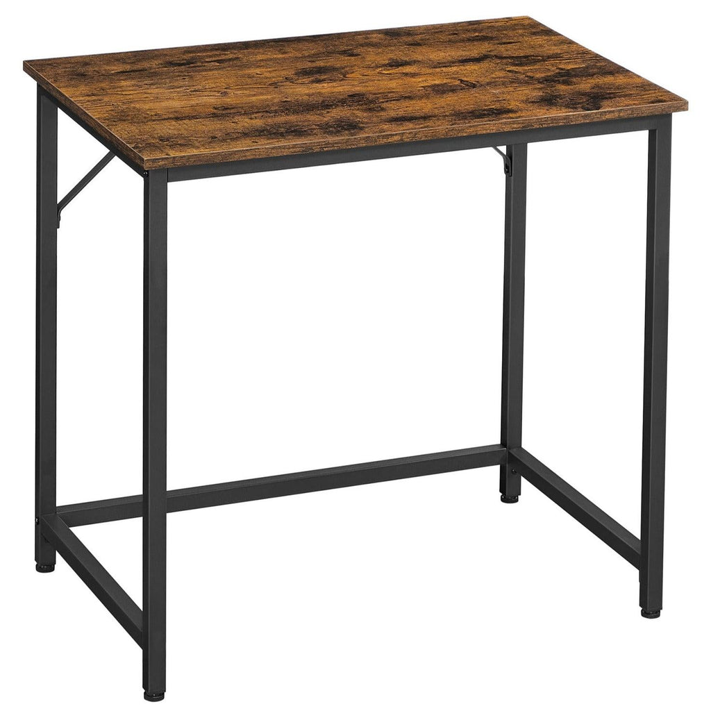 bureau table poste de travail 80 x 50 x 75 cm pour bureau salon chambre assemblage simple métal style industriel marron rustique et noir 12_0001281 - Helloshop26