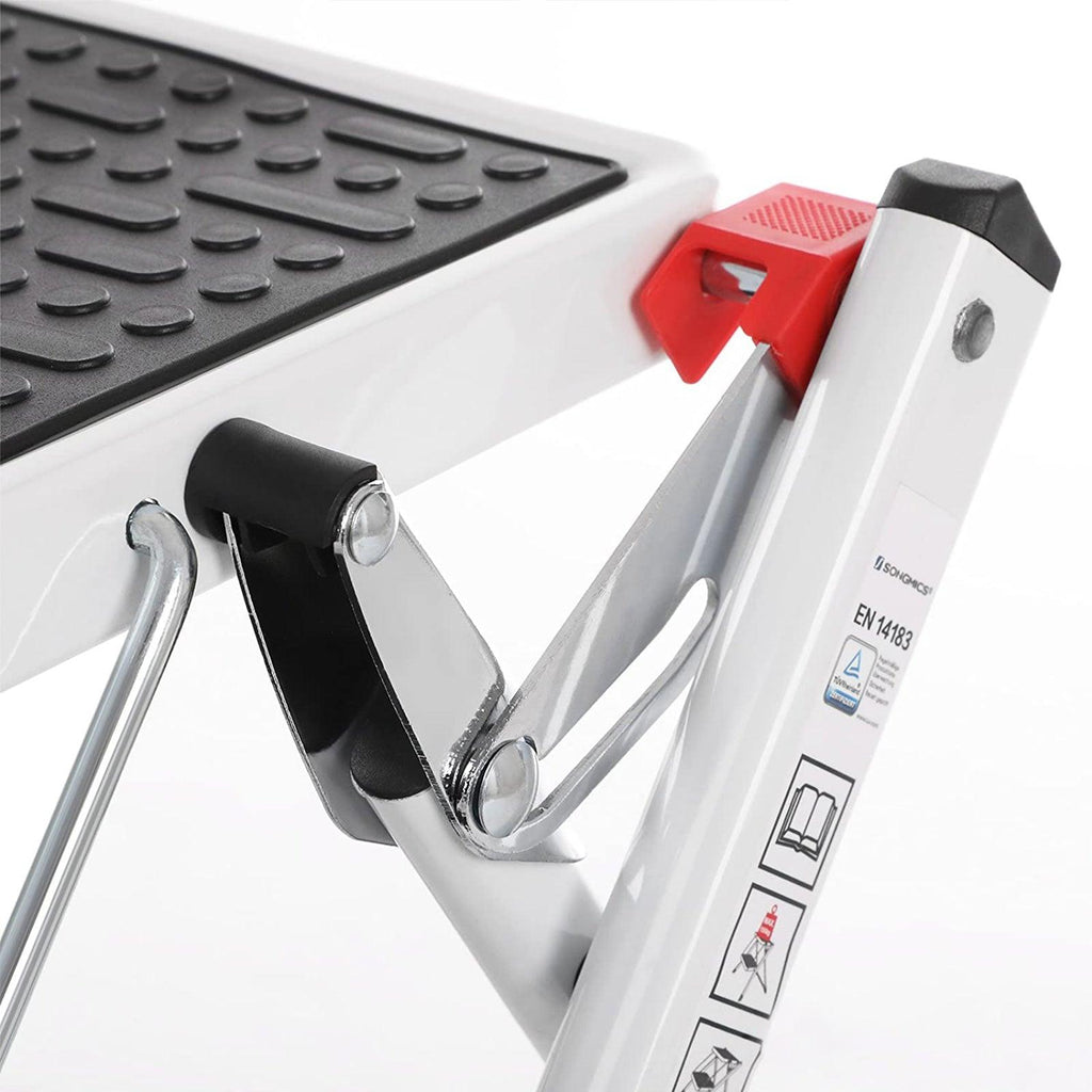 Échelle marchepied pliante 2 marches antidérapant en acier fini en poudre 150 kg capacité vérifié et certifié 12_0002714 - Helloshop26