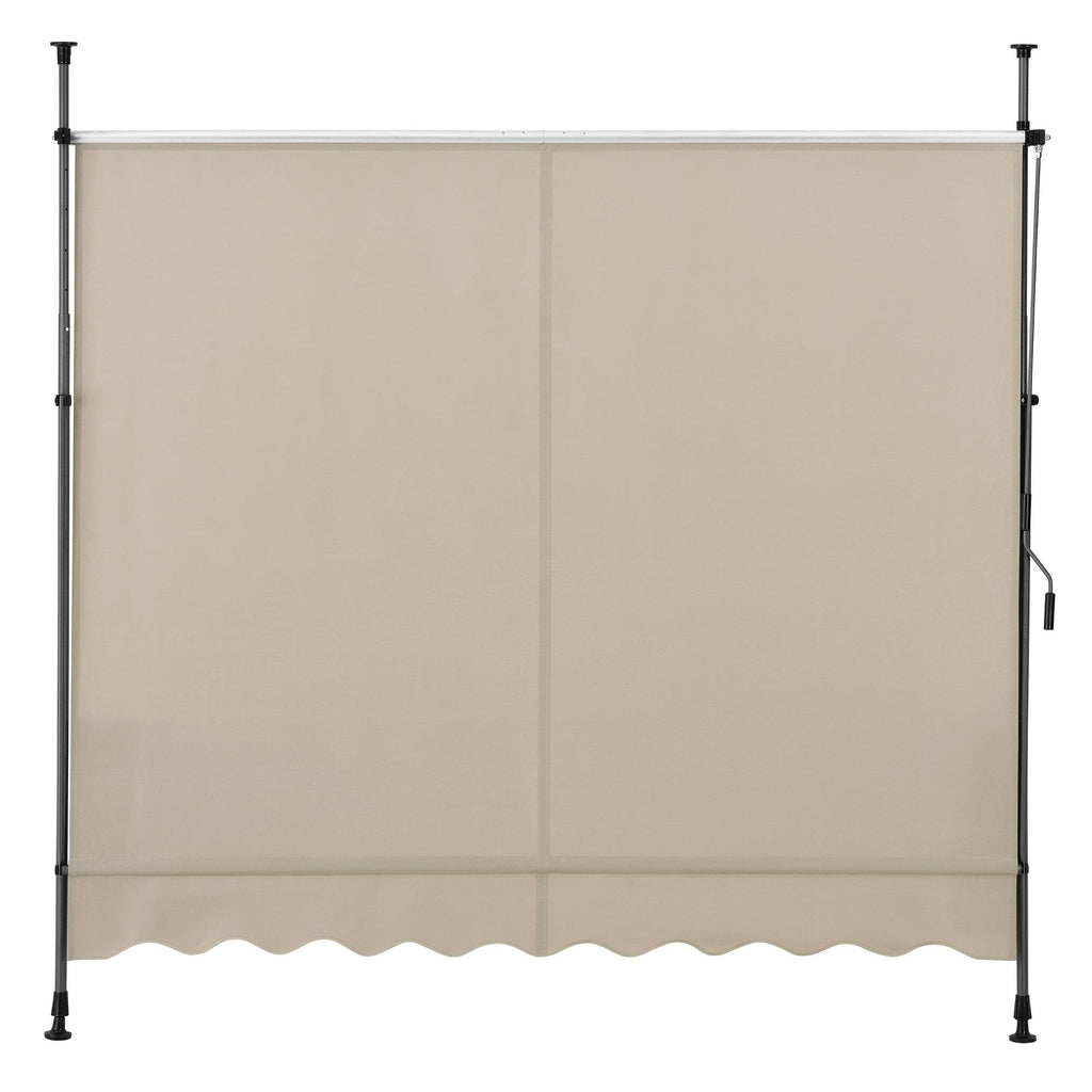 Brise-soleil pare-soleil métal et polyester hauteur variable sable 200 x 120 x 200-300 cm 03_0001121 - Helloshop26
