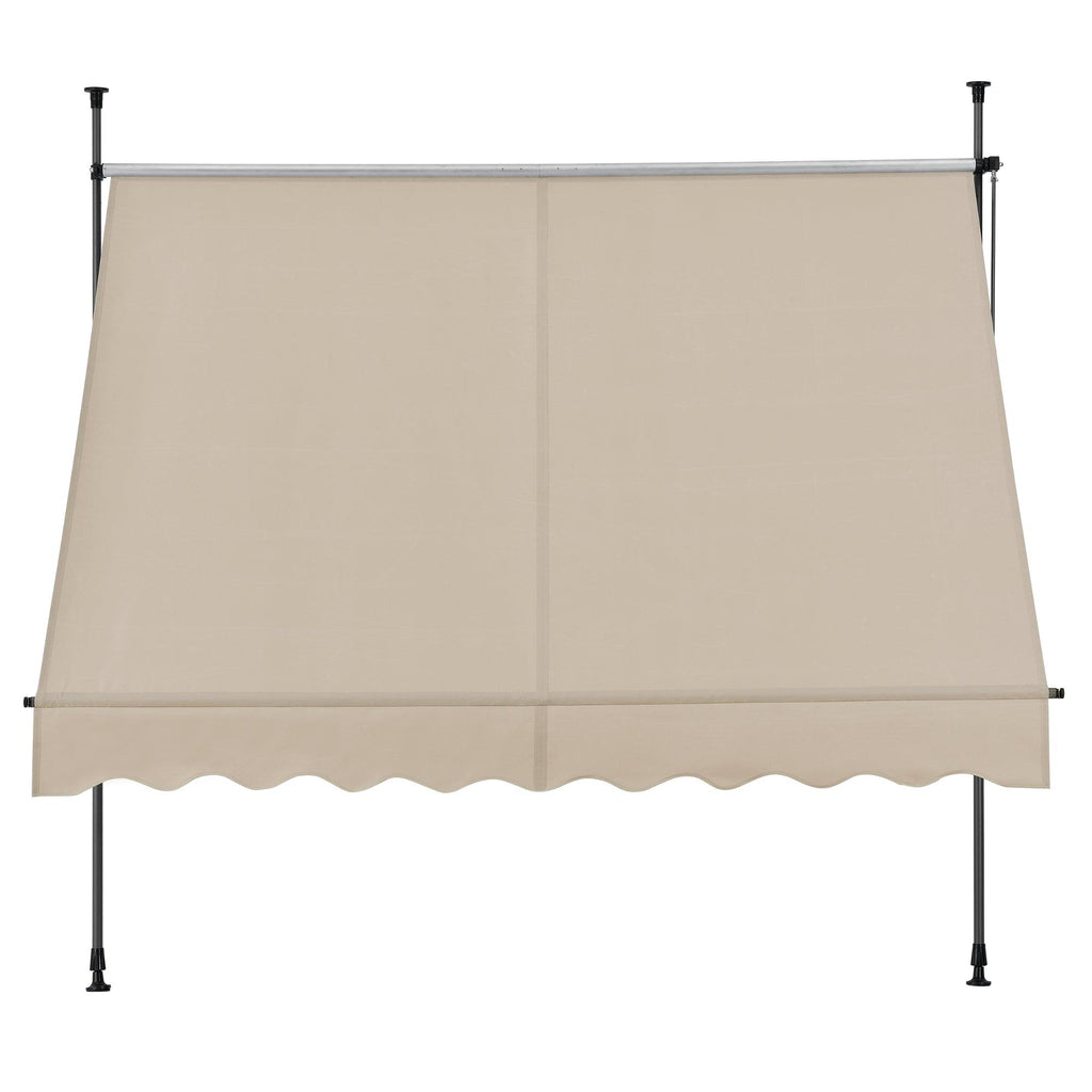 Brise-soleil pare-soleil métal et polyester hauteur variable sable 200 x 120 x 200-300 cm 03_0001121 - Helloshop26