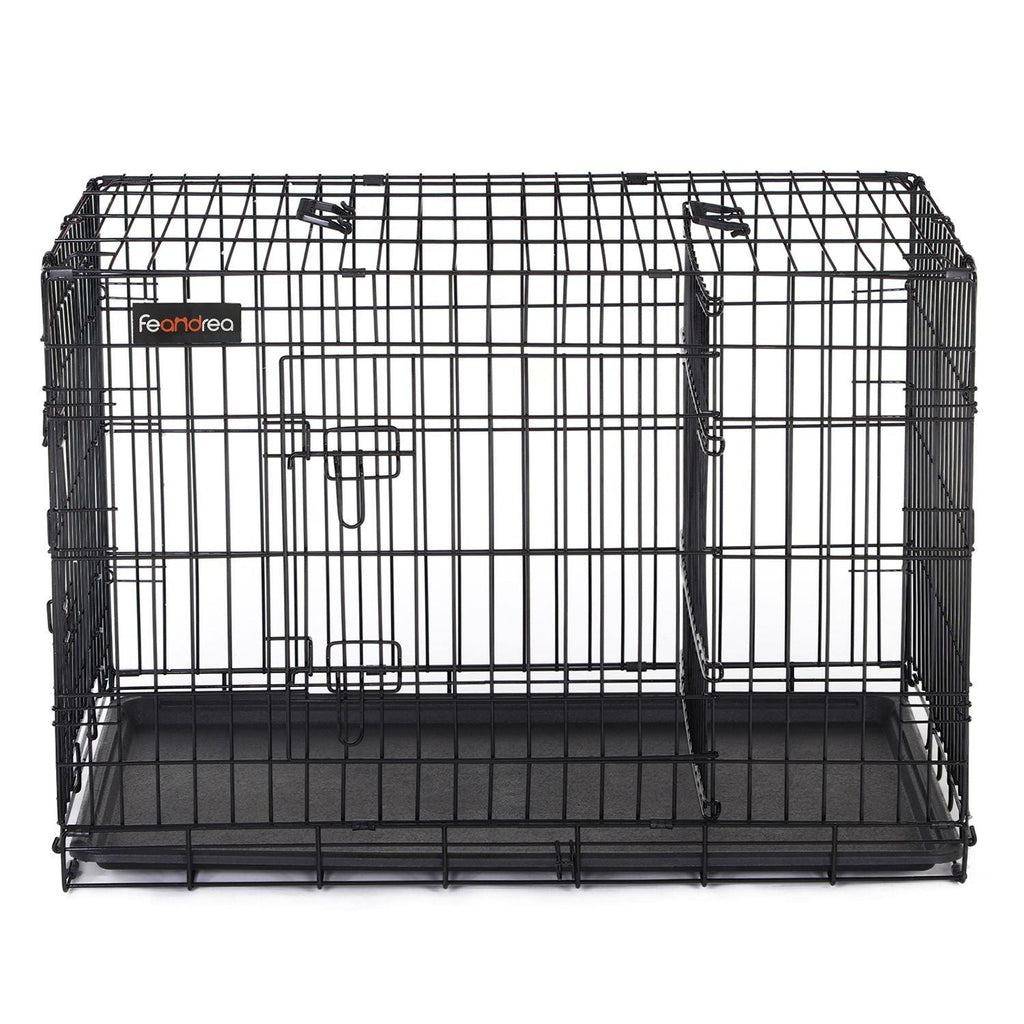 Cage pour chien avec 2 portes 92,5 x 57 5 x 64 cm noir 12_0001192 - Helloshop26