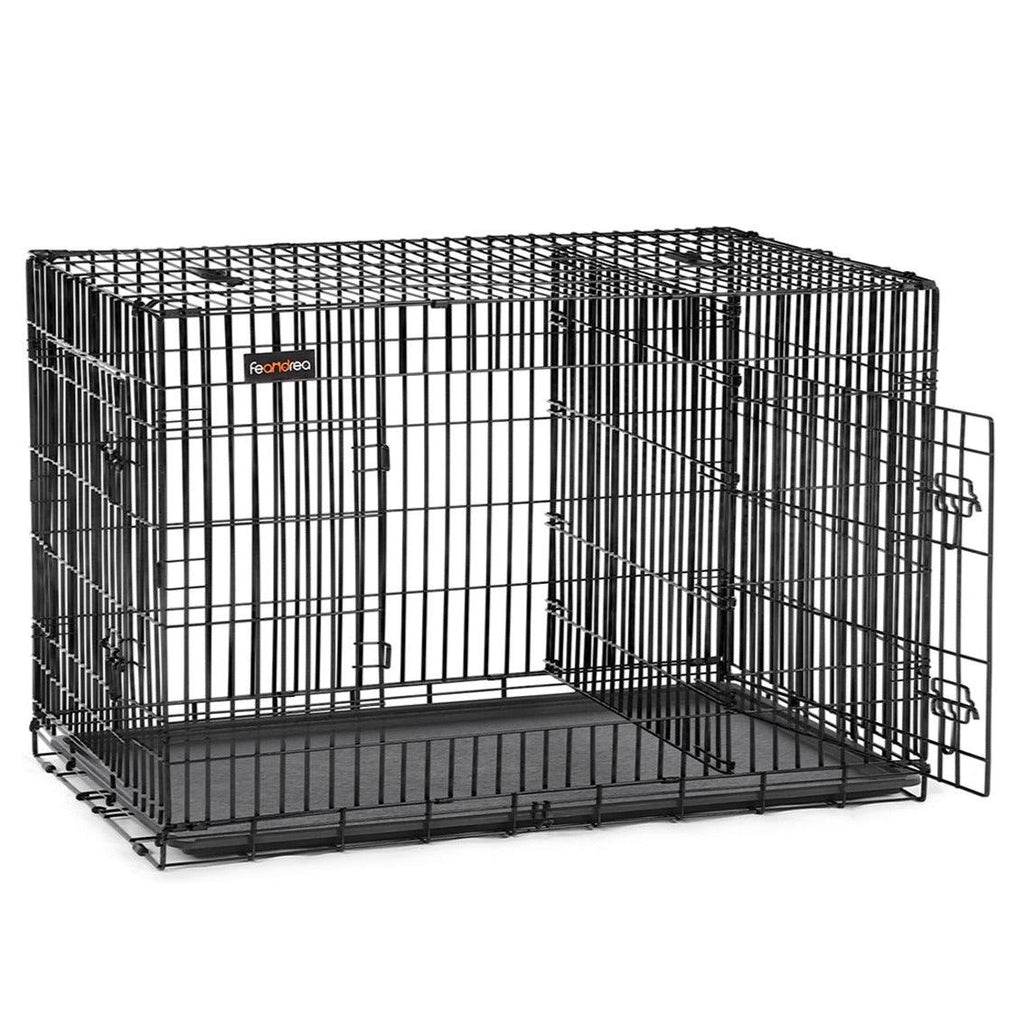 Cage pour chien avec 2 portes 107 x 70 x 77,5 cm noir 12_0001191 - Helloshop26