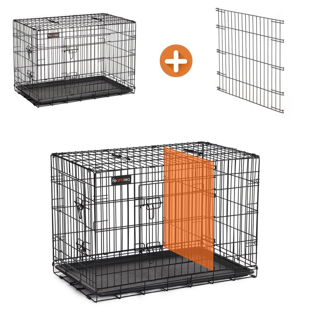 Cage pour chien avec 2 portes 107 x 70 x 77,5 cm noir 12_0001191 - Helloshop26