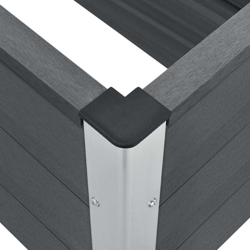 Caisse à fleurs bac à fleurs pot de fleurs bois composite WPC 100 x 50 x 50 cm gris 03_0001244 - Helloshop26