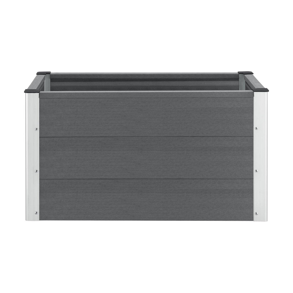 Caisse à fleurs bac à fleurs pot de fleurs bois composite WPC 100 x 50 x 50 cm gris 03_0001244 - Helloshop26