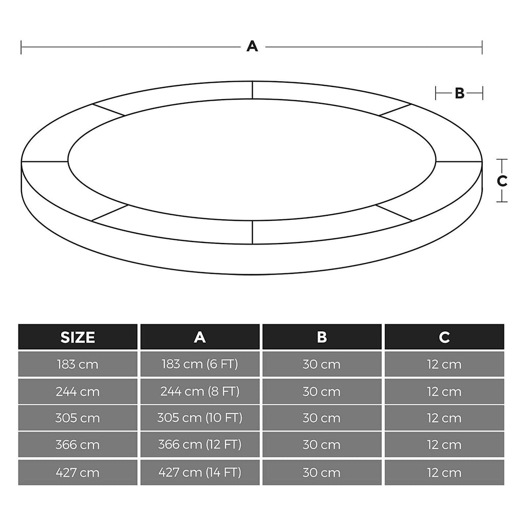 Coussin de sécurité de trampoline de remplacement rechange diamètre 183 cm résistant aux rayons uv anti-déchirure taille standard bleu 12_0001974 - Helloshop26